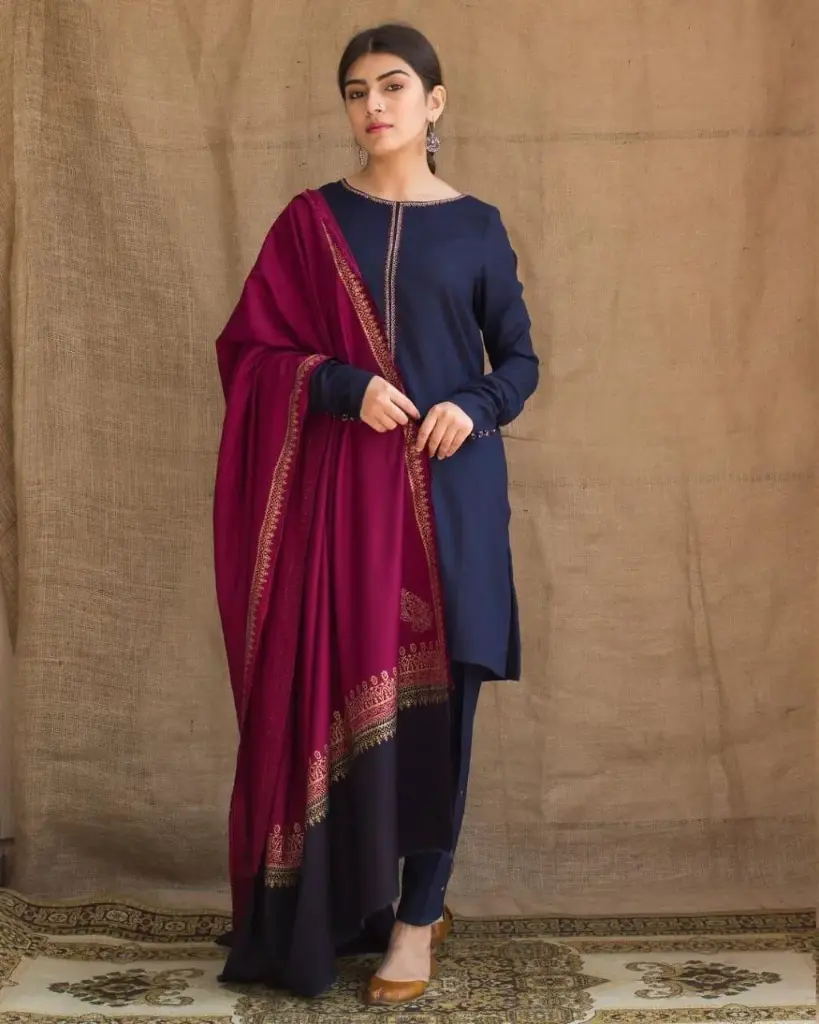 Winter Collection Embroidery Dhanak 3pc  