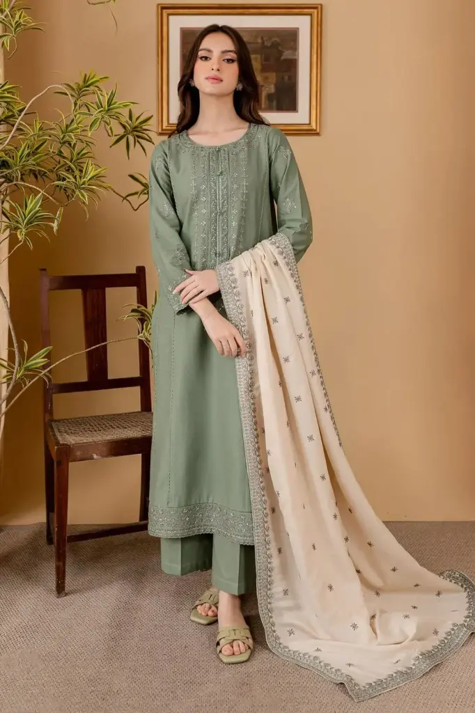 Winter Embroidery Collection Dhanak 3pc  
