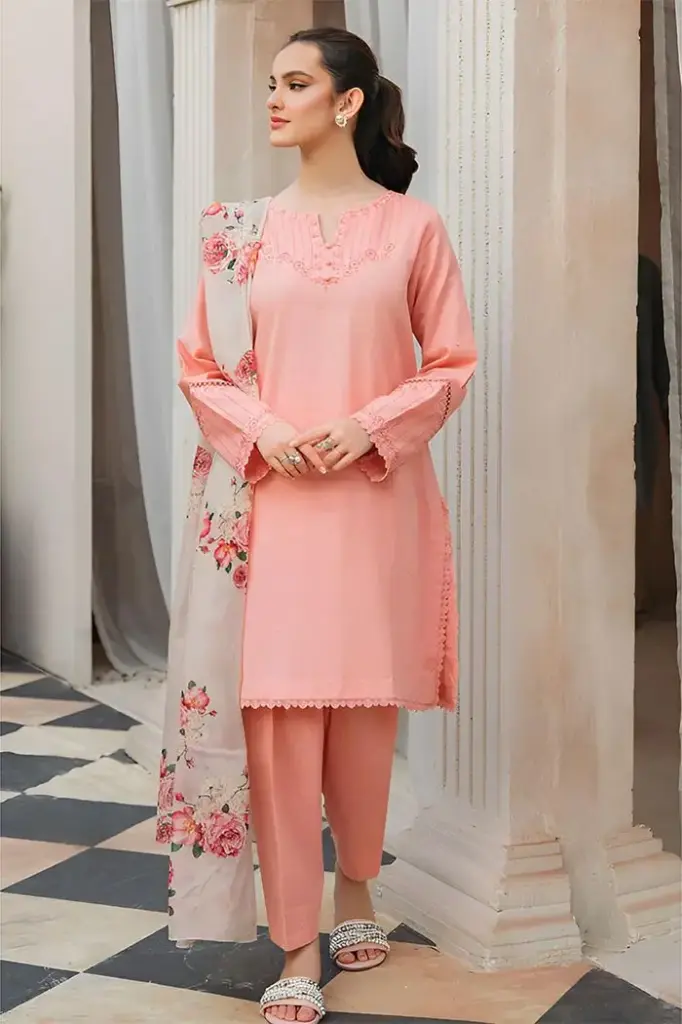 Winter Collection Embroidery Dhanak 3pc     