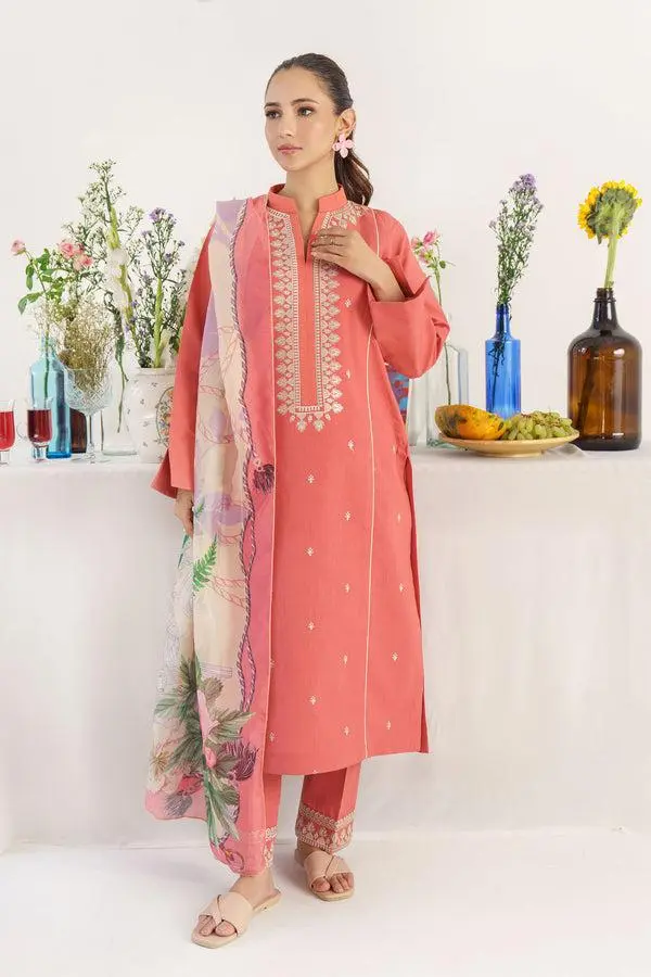 Winter Collection Embroidery Dhanak 3pc     